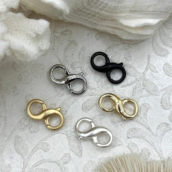 Fecho Infinity em formato de 8, conector de joias com abertura dupla, fecho de latão (18 mm)