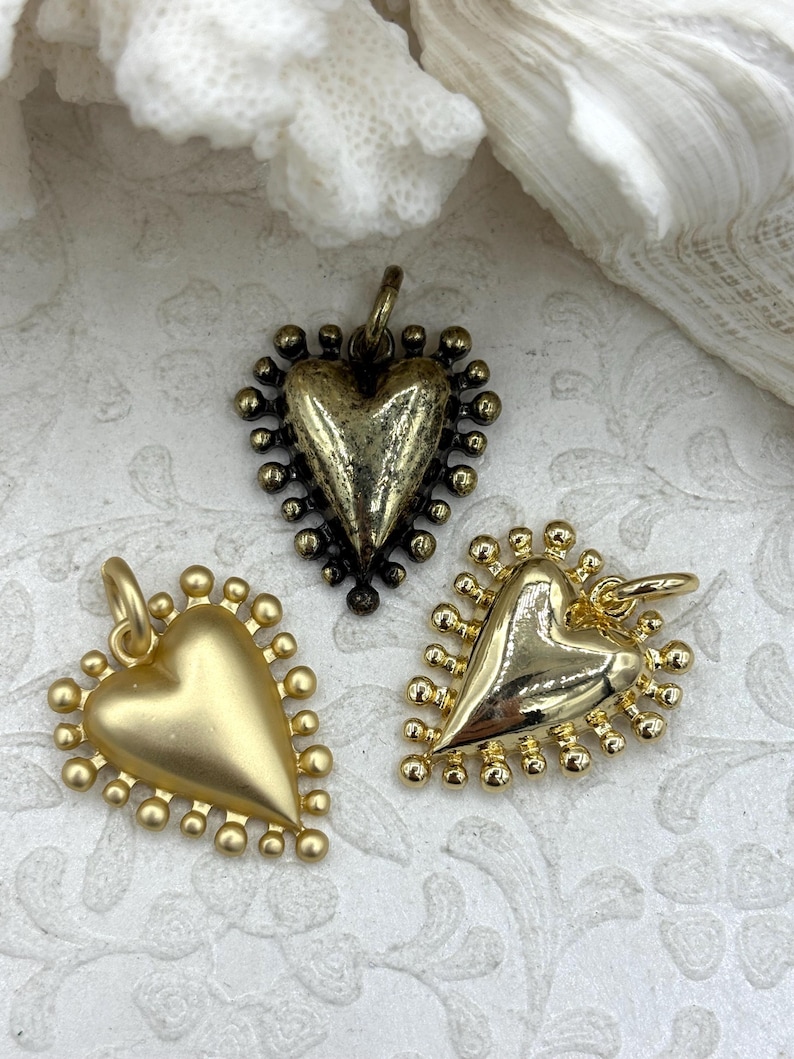 Zinc Alloy Textured Heart Charms, Large Heart Pendant, Plated Zinc Alloy Heart Charm, 30mm x 26.5mm, 7 Finishes Available, Fast Ship