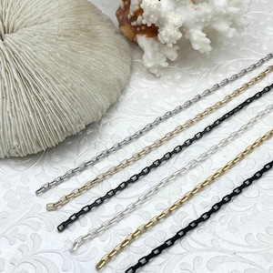 Box Chain Brass High Quality 6 finishes, Rectangle Chain Sold by the foot Electroplated Fast Ship