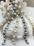 Glass Pearl Rosary Chain, 9mm Beaded Chain, Jewelry Making Supplies, Sold by the Foot