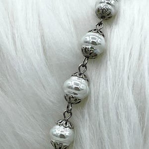Vintage Porcelain Glass Pearl Freshwater Replica Beaded Chain,9mm Rosary Chain,White or Rose Dust.High Luster.Sold by the Foot Fast Shipping