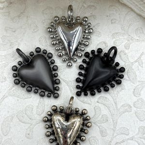 Zinc Alloy Textured Heart Charms, Large Heart Pendant, Plated Zinc Alloy Heart Charm, 30mm x 26.5mm, 7 Finishes Available, Fast Ship