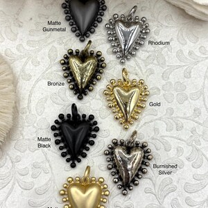 Zinc Alloy Textured Heart Charms, Large Heart Pendant, Plated Zinc Alloy Heart Charm, 30mm x 26.5mm, 7 Finishes Available, Fast Ship
