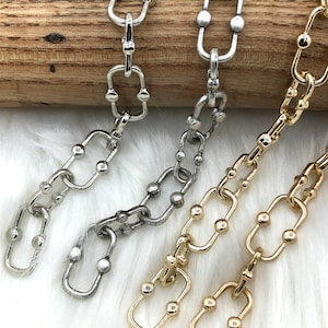 Chunky Statement Chain, Mixed Metal Links, DIY Jewelry Supplies
