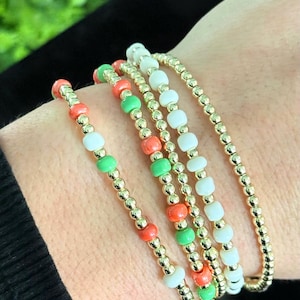 Watermelon Stackable Bracelets | 14k gold
