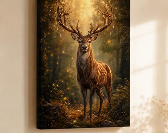 Regal Stag Portrait Matte Canvas