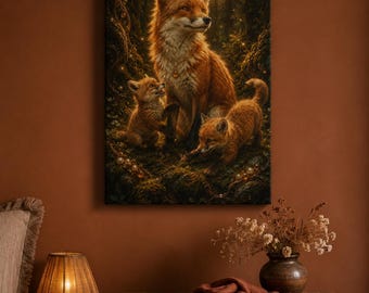 Wilderkind Fox Family Portrait Matte Canvas