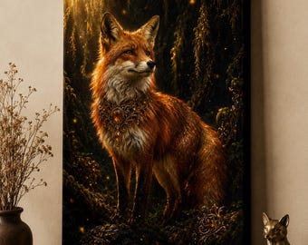 Regal Copper Red Fox Portrait Matte Canvas