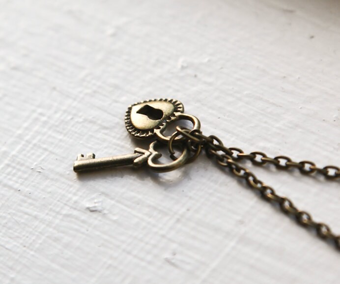 Key & Lock Necklace Friendship Love Heart Key Chain Best Etsy