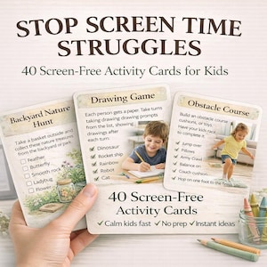 40 bildschirmfreie Kinderaktivitätskarten | Boredom Buster Glas-Ideen (Alter 5-10 Jahre)
