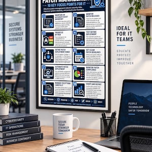 Patch Management Cybersecurity Poster – IT Security Printable for System Administrators
