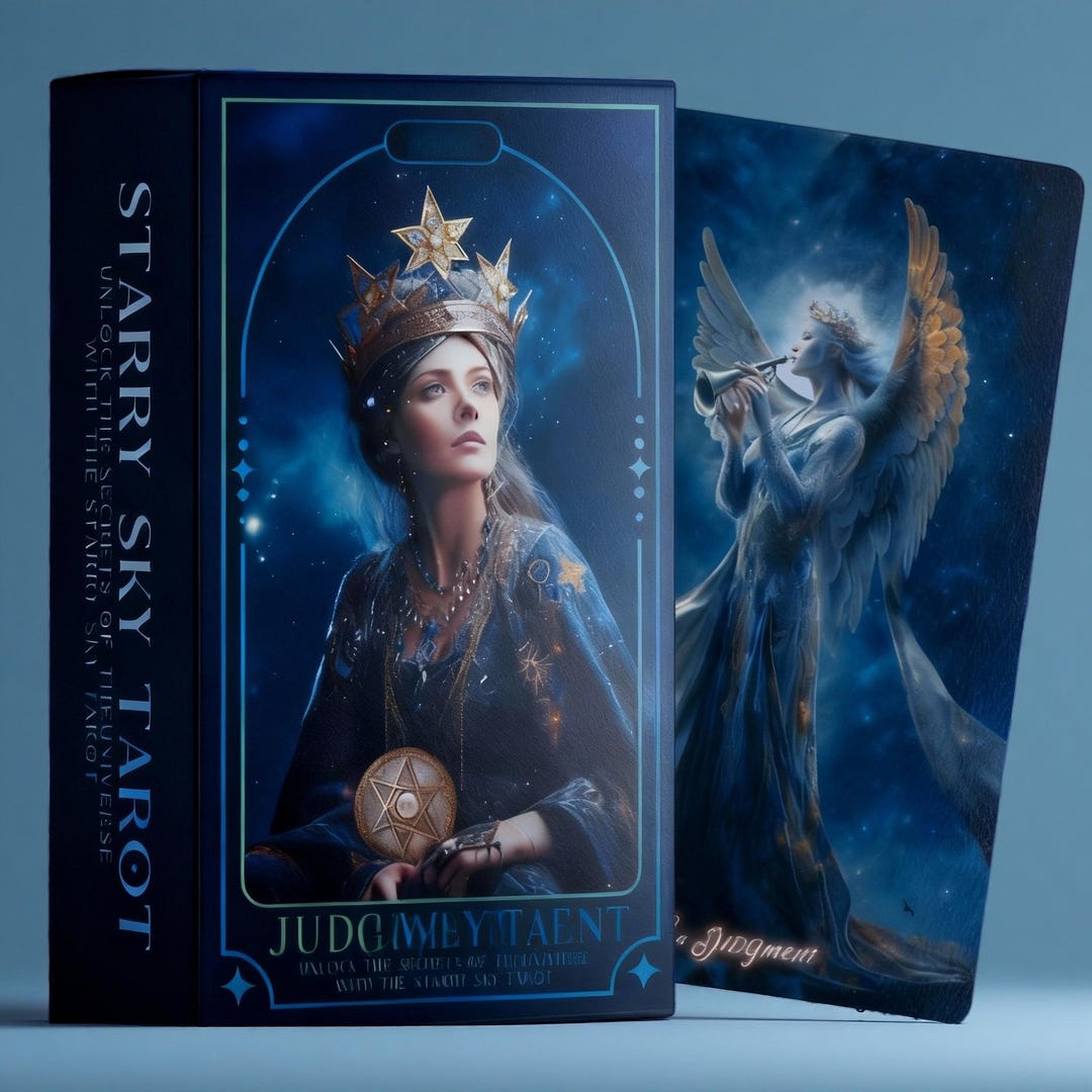 Starry Sky Tarot Deck, Celestial Tarot Cards With Angel Art, Mystical ...