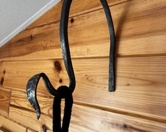 Plant Hanger with Leaf Detail Hand Forged Steel