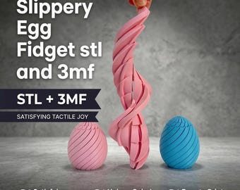 Ovo Escorregadio Anti-Stress em STL | Brinquedo Sensorial Imprimível em 3D | Brinquedo Anti-Stress para Mesa 3MF | Arquivo de Ovo Satisfatório | Download Digital para Impressão 3D | Brinquedo Anti-Stress para TDAH