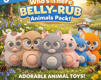 Pacote STL de Animais para Fazer Carinho na Barriga | Bichinhos fofos para imprimir em 3D | Brinquedo sensorial antiestresse 3MF | Arquivos de animais articulados | Download digital | Brinquedos para impressão 3D