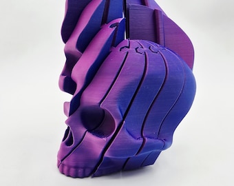 Skull Twist Fidget STL | 3D Printable Sensory Toy | Desk Fidget 3MF | Articulated Skull File | Digital Download 3D Print | ADHD Toy