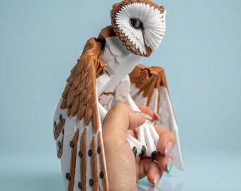 Barn Owl STL File | 3D Printable Bird Model | Digital Download 3D Print | Nature Sculpture 3MF | Realistic Owl 3D Design | DIY Decor