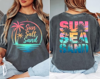 Comfort Colors® Sun Salt Sand Shirt, Beach Vacation Shirt, Summer Beach T-Shirt, Coastal Graphic Tee, Ocean Lover Shirt