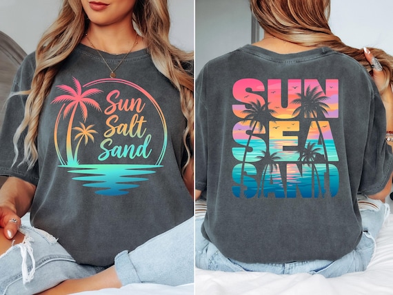 Comfort Colors® Sun Salt Sand Shirt, Beach Vacation Shirt, Summer Beach T-Shirt, Coastal Graphic Tee, Ocean Lover Shirt