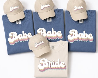 Comfort Colors® Matching Bachelorette Shirt And Hat, Custom Retro Text Apparel, Personalized Tee Or Cap, Bachelorette Gift, Custom Outfit