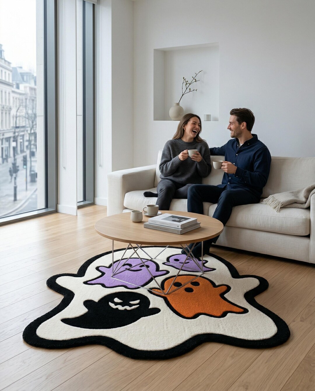 Halloween Ghost Tufted Rug, Cute Ghost Rug, Fall Entryway Rug, Spooky ...