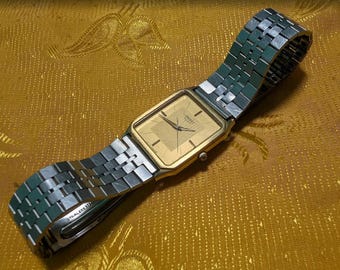 Vintage Seiko Quartz 6431-5030 Tank Style Watch 30mm New Battery