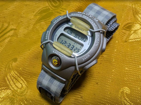 Casio Baby-G BG-350 Vintage Digital Watch X-treme Shock Resist Grey Velcro Strap Y2K Sport Rare.New battery