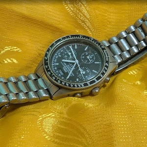 Vintage Alba Carib N944-7A40 Chronograph Timer Watch Japan 36mm Stainless Steel 10 Bar Quartz For Repair Service Rare