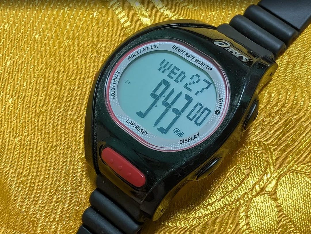 Vintage ASICS WJ30-4000 Heart Rate Monitor Running Watch 40mm New ...
