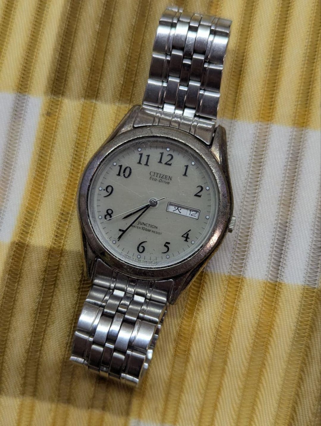 Vintage Citizen Eco-drive Junction E100-K15567 Watch Day Date