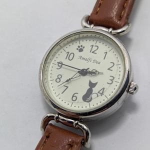 Amalfi Dea WW20022A Vintage Watch, Cat Motif Quartz, New Battery