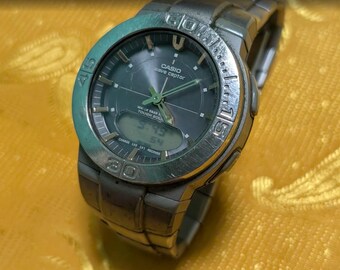 美品 稼働品 CASIO カシオ メンズ 腕時計 ソーラー 希少 レアモデル カシオ AL-190W ソーラーパワー / 3274モジュール) LCDデジタル腕時計