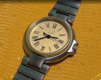 Klasyczny zegarek kwarcowy Dunhill Millennium Swiss Made 28 mm z oryginalną bransoletą i datą, działający luksusowy zegarek