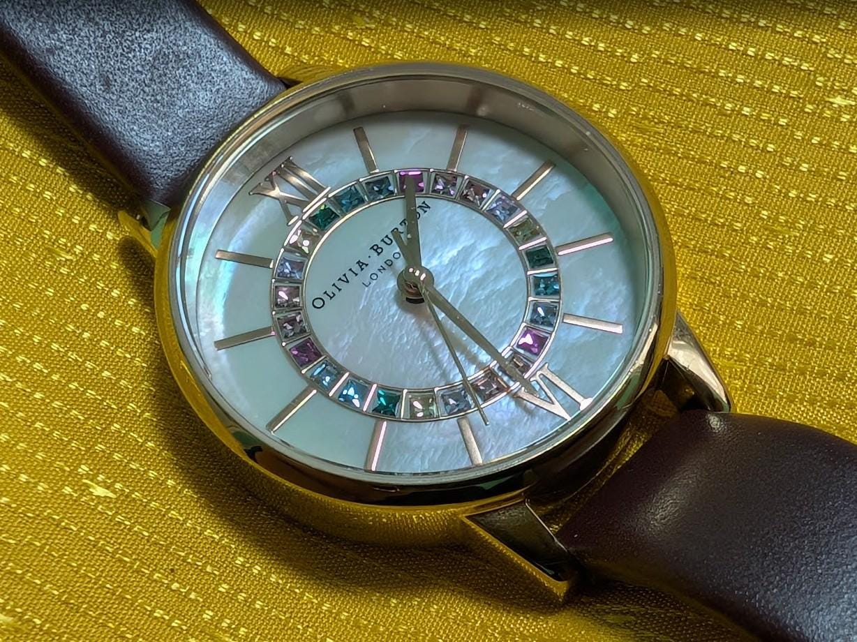 Olivia burton wonderland nude dial & gold bracelet Olivia Burton Ladies Analog Quartz Watch with Silver Leather  main image 4