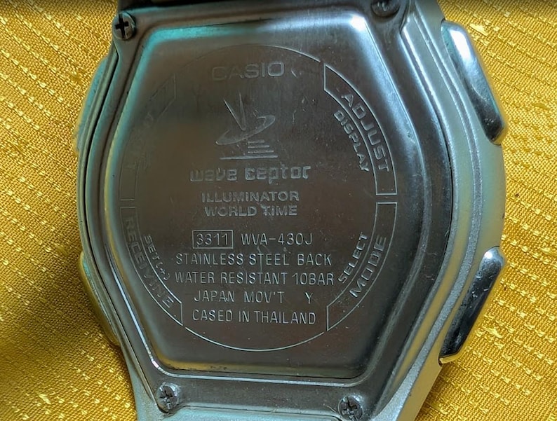 Vintage Casio Wave Ceptor WVA-430J Tough Solar Blue Dial Radio ...