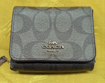 Vintage Coach 7219 Multifunction Purse Rare GREEN Wallet Leather