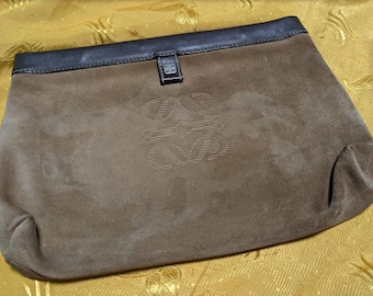 Burberry Vintage Clutch Bag Beige Nova Check Canvas Leather Trim Classic British Designer Pouch Handbag Unisex Travel Organizer