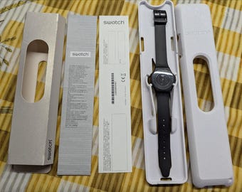 Swatch Skin SS09B100 Biokeramik Schwarze Minimalistische Uhr in der Schweiz mit Box