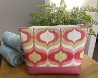 Upcycled Cotton Pouch for Cosmetics, Toiletries, Supplies, Travel, Toys and More
