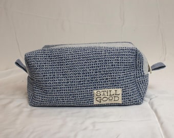 Upcycled Towel Boxy Bag for Cosmetics, Supplies, Travel, Toys and More
