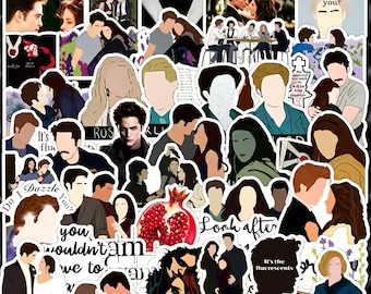 Twilight Stickers 50PCS,Vinyl Decals,Art Decals For Scrapbooks And Planners,Waterproof/Team Ed*ard/Vampires,Twilight Party Sticker Decor