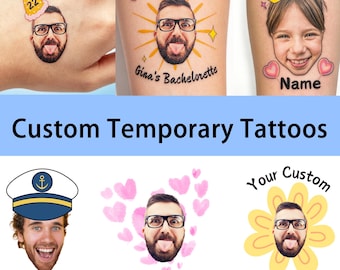 Custom Face Temporary Tattoos,Bachelorette Party Favors,Birthday Party,Personalized Portrait Tattoo Stickers For Girls Night Out