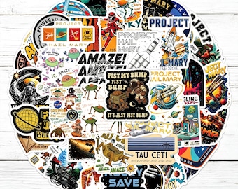 Classic Triple "Amaze" Quote Vinyl Stickers-Project Hail Mary,Powered By Astrophage,Sci-Fi Book Gift,Rocky Project Hail Mary