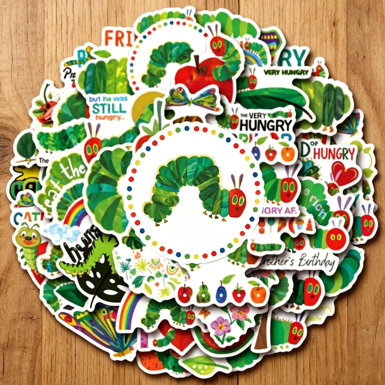 50+the Very Hungry Caterpillar Stickers Bundle,eric Carle Inspired ...