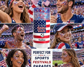 USA Red White Blue Glitter Stick,4th Of July Face/Body Glitter,Waterproof Patriotic Chunky Glitter Gel For Sports Games,Festivals & Parties