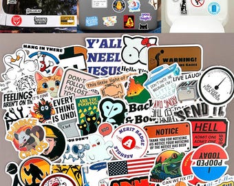 Funny Pun Stickers,Children Motivation Gift,Laptop Decals,Dark Humor/Sarcastic/Funny Stickers-Vinyl Stickers Bundle,Animal Stickers