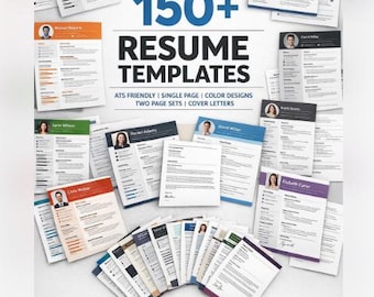 150+ ATS-cv-sjablonen | Moderne cv-ontwerpen met sollicitatiebrief (digitale download)