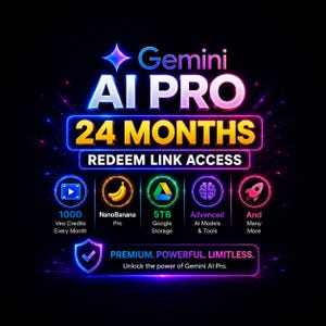 Link per riscattare l'abbonamento Gemini Ai Pro di 24 mesi: accesso completo / consegna immediata