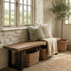 The Glencoe Bench | Solid Wood Furniture | Modern Barn House Style | Handmade in the UK