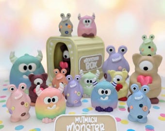 Mutmachmonster & Sorgenfresser Personalisiert | Geschenk Einschulung, Prüfung | Glücksbringer Magnet, Figur | Herz Seelentröster Wunschfarbe